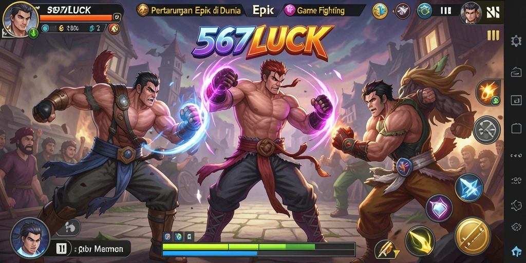 Tangkapan layar utama menunjukkan pertarungan seru dalam 567LUCK.