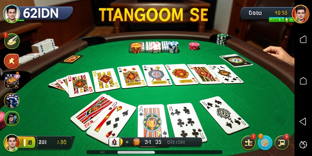Tampilan gameplay menarik dari 62IDN saat bermain Gaple.