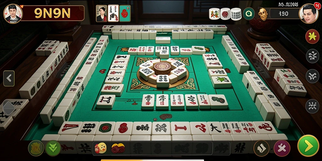 Screenshot utama 9N9N menampilkan gameplay Mahjong yang seru.