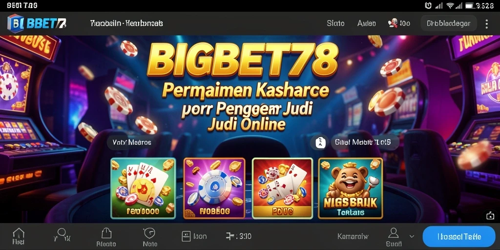 Screenshot utama BIGBET78 menampilkan gameplay Kasino yang menegangkan.