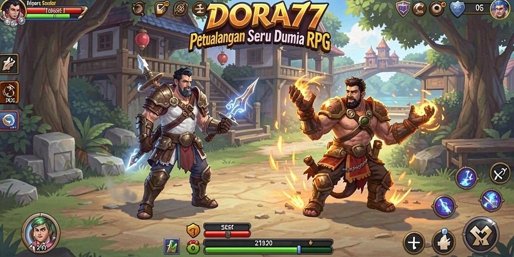Tampilan interaktif gameplay DORA77 yang menawan dan seru.