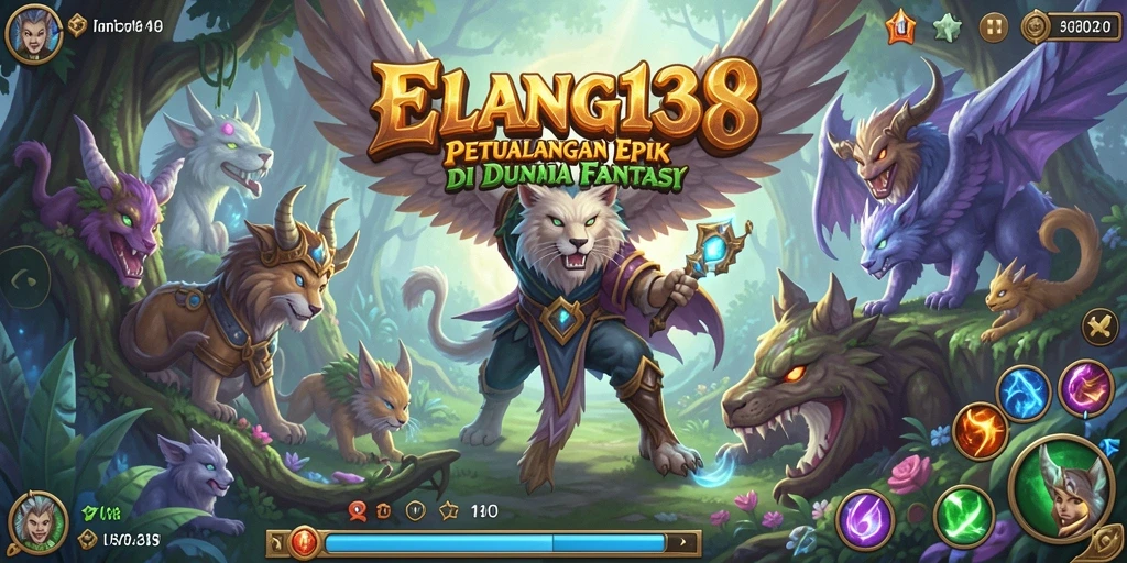Screenshot gameplay <strong>ELANG138</strong> menampilkan pertempuran epik karakter RPG.