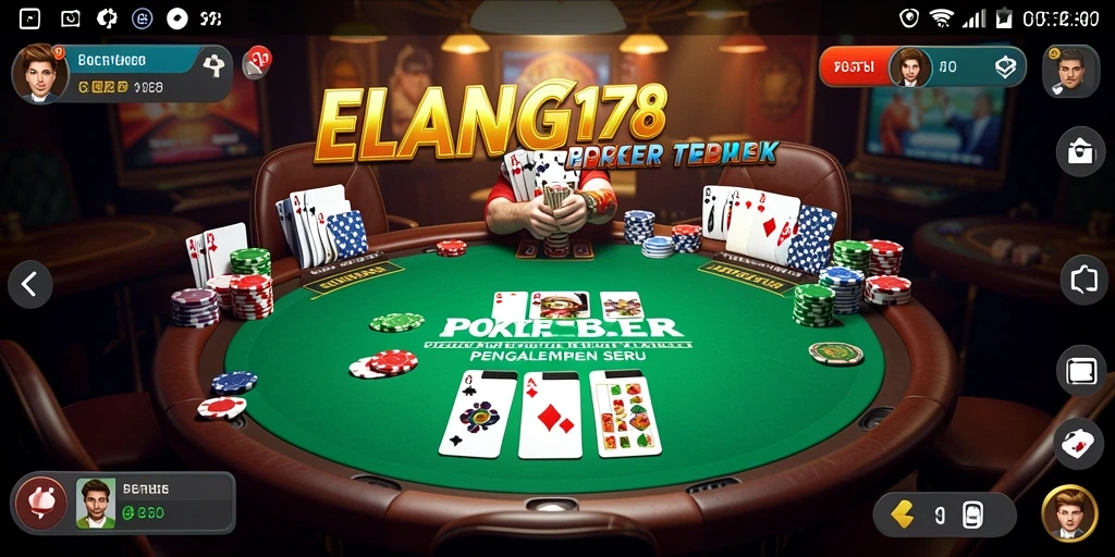 Tampilan permainan Poker yang menegangkan dan seru di ELANG178.