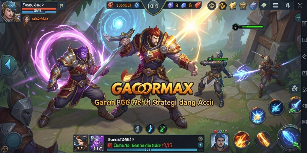 Gameplay seru dari GACORMAX dalam pertarungan tim MOBA.