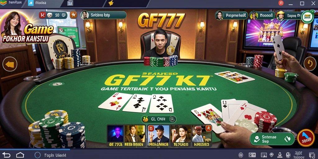 Tampilan gameplay Poker seru dan menawan di GF777.