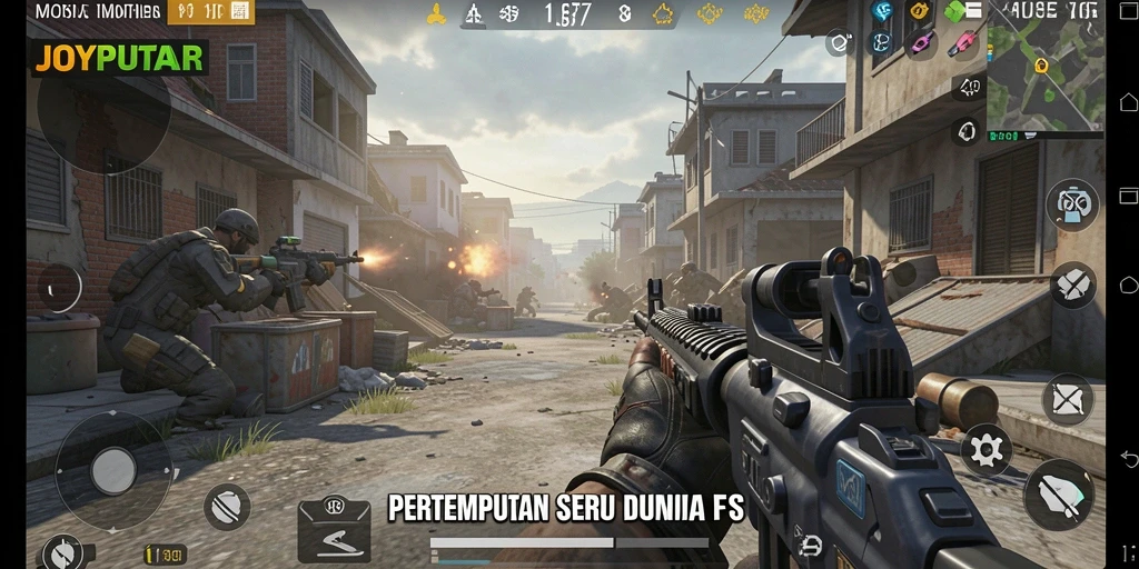 Gameplay FPS mendebarkan di JOYPUTAR, aksi tanpa henti.