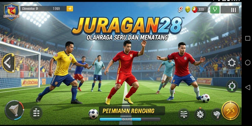 Screenshot JURAGAN28 menampilkan aksi seru dalam permainan olahraga.