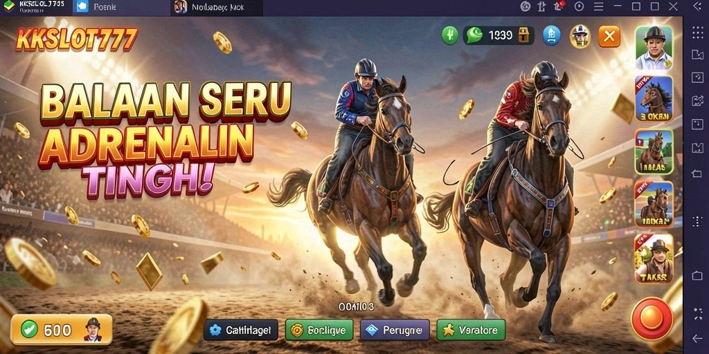 Tangkapan layar KKSLOT777 menampilkan aksi balapan yang mendebarkan.