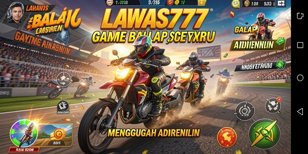 Screenshot utama LAWAS777 menampilkan momen balap yang mendebarkan.
