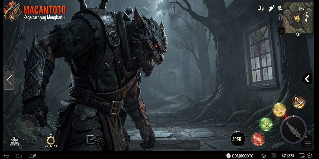 Gameplay <strong>MACANTOTO</strong> menampilkan suasana horor yang intens dan menegangkan.