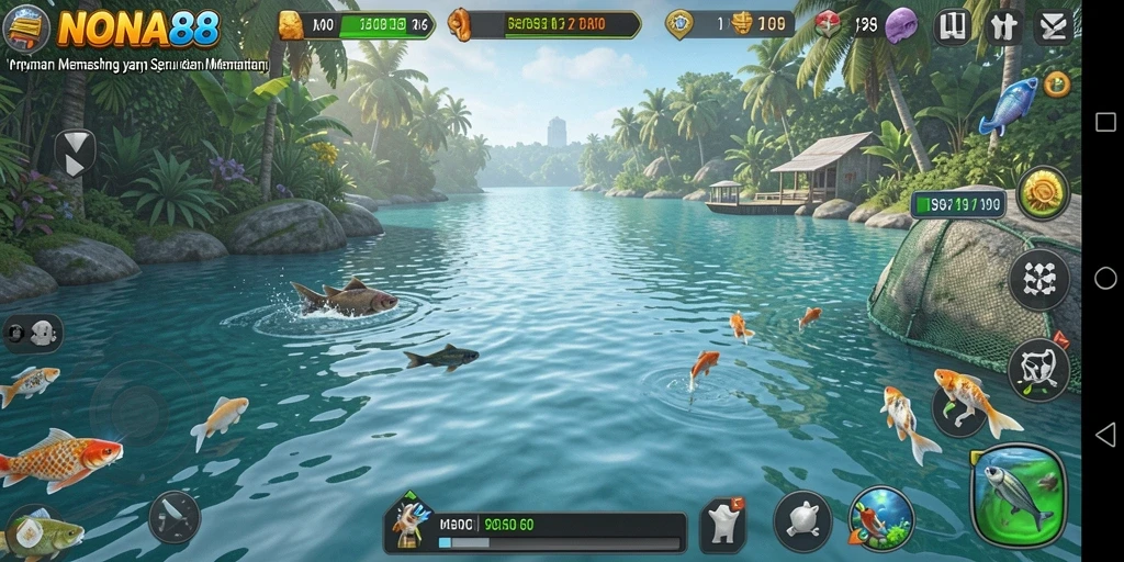 Gameplay NONA88 yang mendebarkan dalam suasana memancing.
