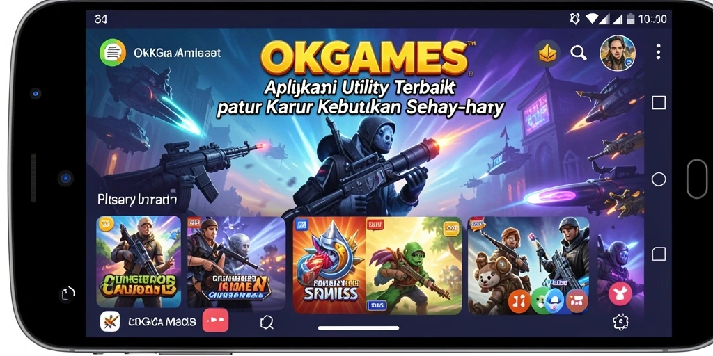Tampilan antarmuka utama OKGAMES yang menarik dan informatif.