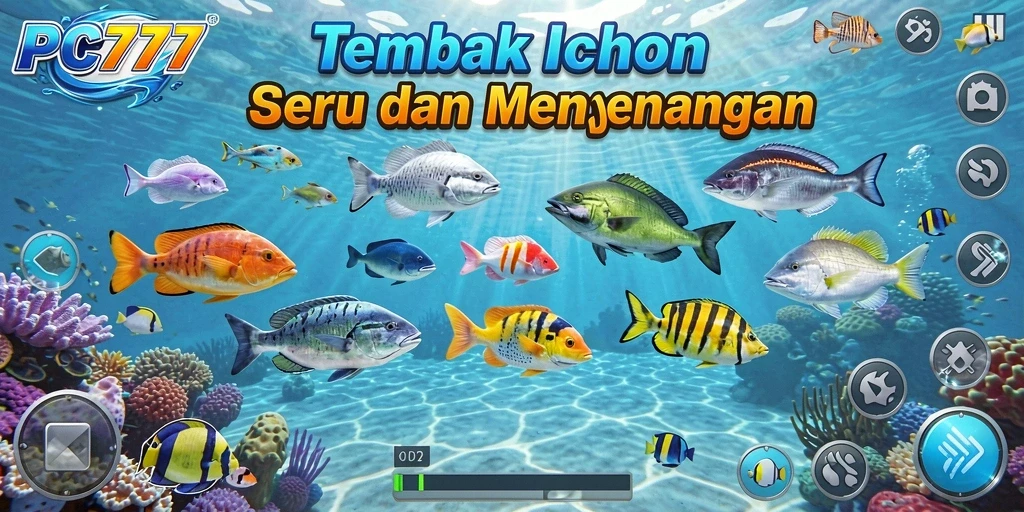 Tangkapan layar gameplay PC777 yang menampilkan aksi tembak ikan yang seru.