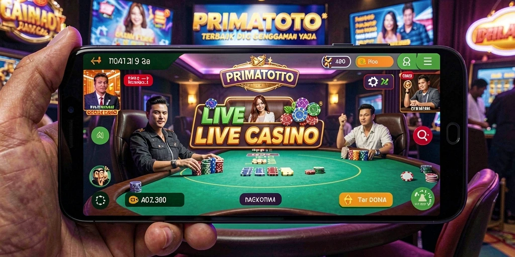Tampilan gameplay Live Casino PRIMATOTO yang mendebarkan dan interaktif.