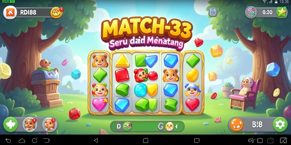 Tampilan gameplay seru dari RDI88 saat mencocokkan item.