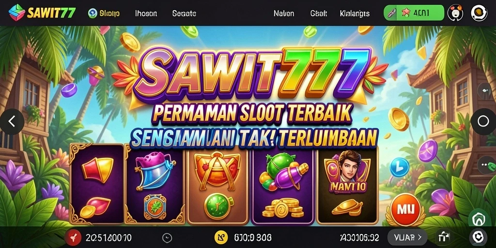 Tampilan gameplay menarik dalam SAWIT777 dengan beragam simbol.