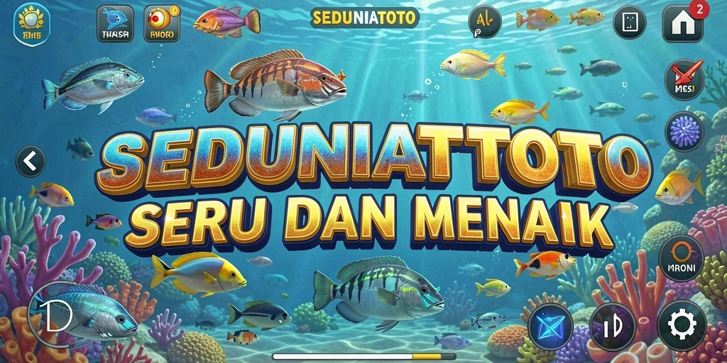 Screenshot gameplay SEDUNIATOTO yang penuh aksi menembak ikan.