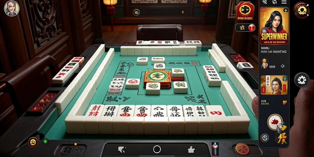 Tampilan menarik dari gameplay Mahjong di SUPERWINNER.
