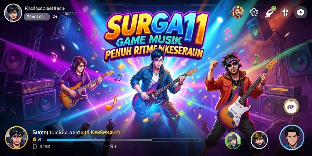 Tampilan gameplay SURGA11 yang menyenangkan dengan berbagai lagu.