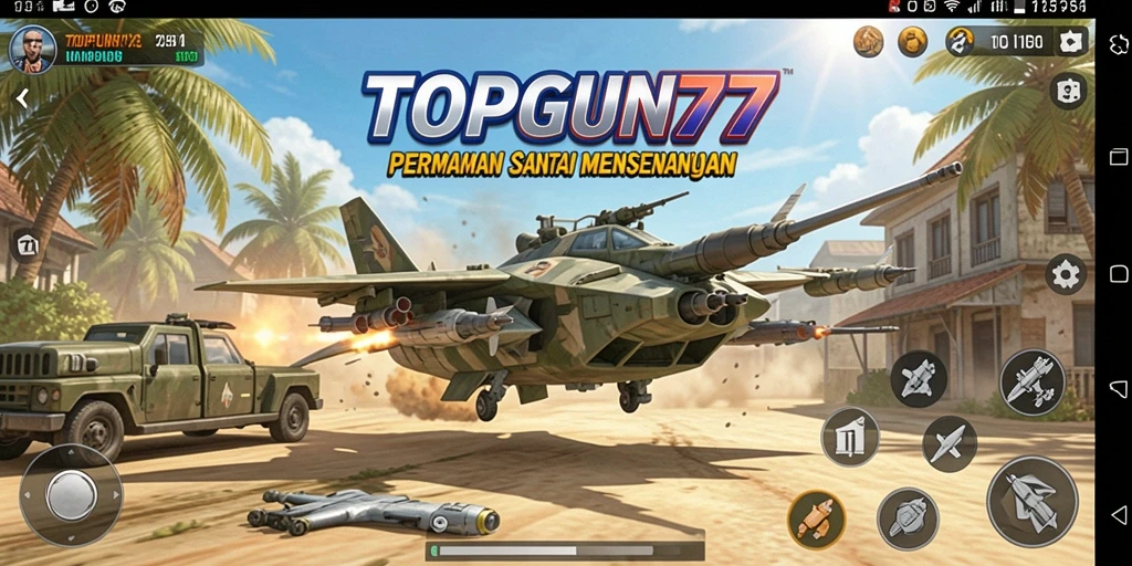 Tampilan gameplay TOPGUN77 yang menarik dan dinamis.